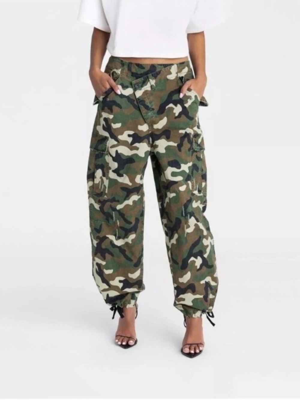KBB by KAHLANA Women's Mid-Rise Straight Leg 'The Cargo Jogger' - Dark Camo - Picture 2 of 7